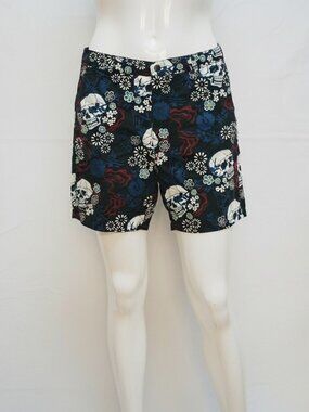 John Varvatos Mens Blue Skull Swim Shorts Size 33